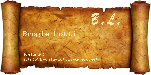 Brogle Lotti névjegykártya